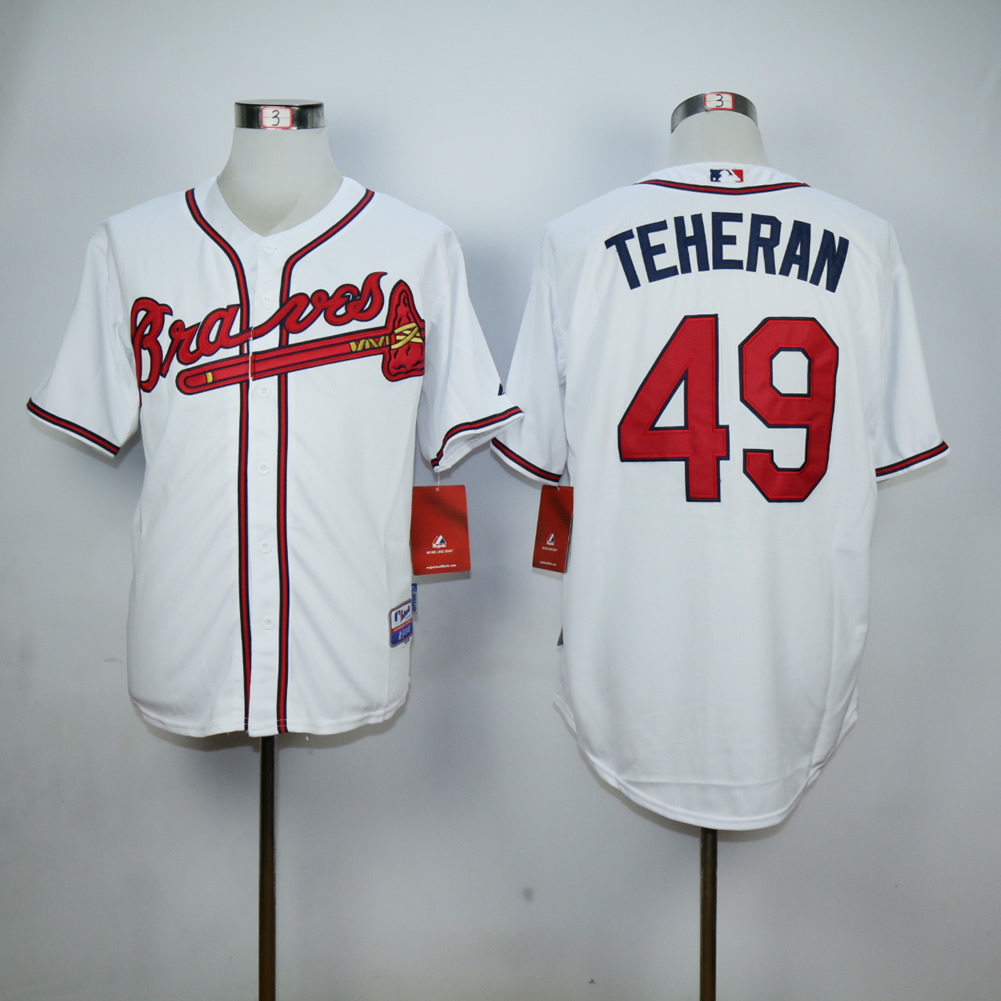 Men Atlanta Braves #49 Teheran White MLB Jerseys